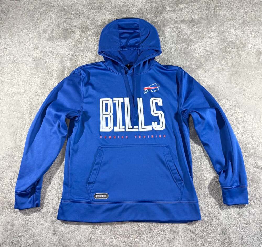 New Era Buffalo Bills Combine Authentic Pullover Hoodie Royal Blue, M